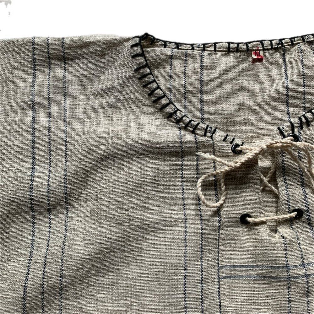 VNTG Shirt Women M Men S Lion Wearable Art Boho Retro African Tassel Animalprint - Picture 3 of 9